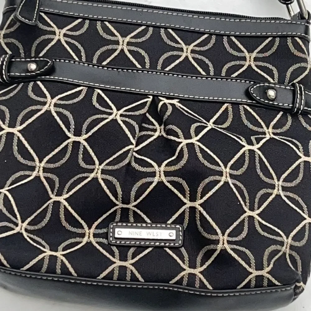 Nine West black canvas purse - Picture 3 of 6